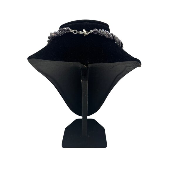 Roman Multi-Strand Purple Faux Pearl & Crystal Bead Necklace - Picture 4 of 7